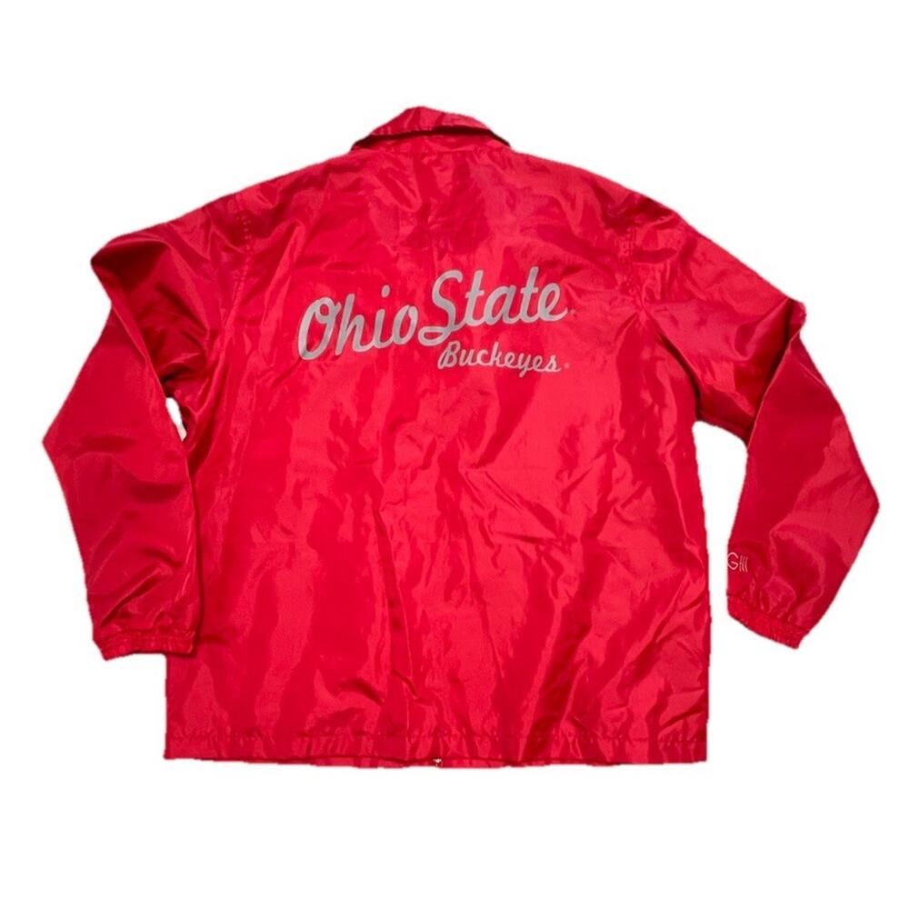 Ohio State Buckeyes Jacket XL Red OSU Zip Carl Banks Windbreaker Vintage Style